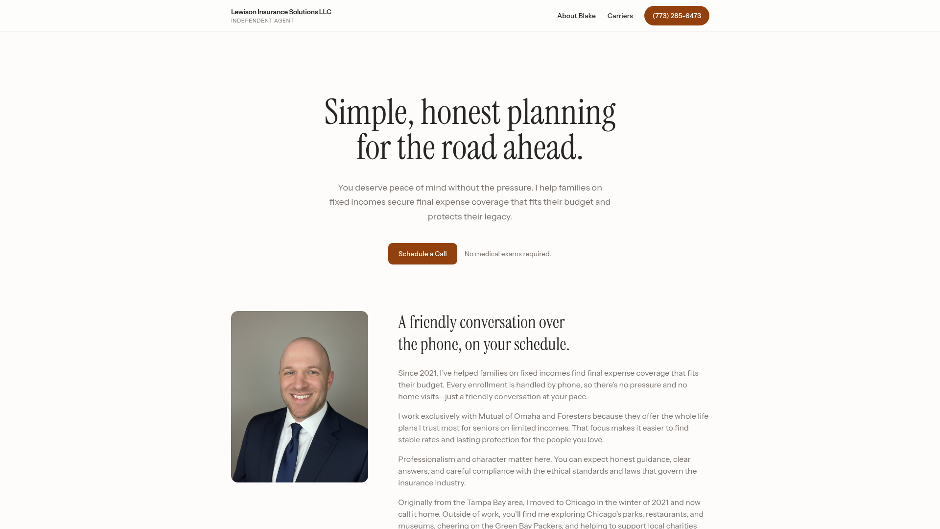 Lewison Insurance Solutions — website by Blake Lewison
